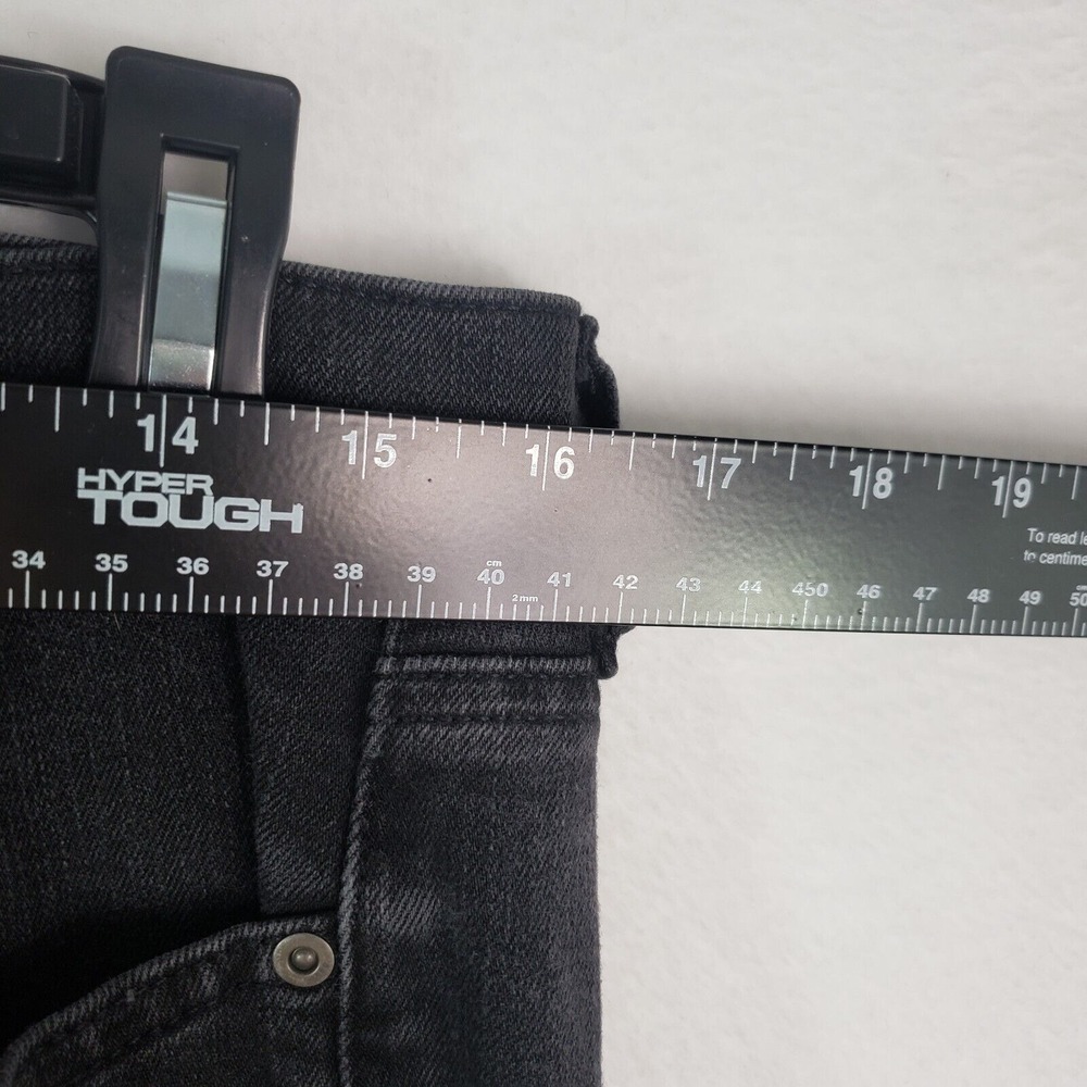 GAP True Skinny Jeans Womens Size 31 Distressed Black‎ Wash Denim Raw Hem Retro - Picture 7 of 14